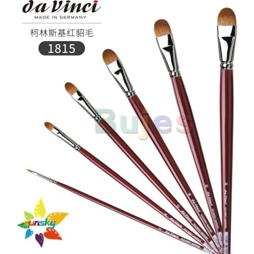 Original Germany da vinci 1815 Collinski red mink brush Half round head Oil brush Tough and elastic Professional art supplies