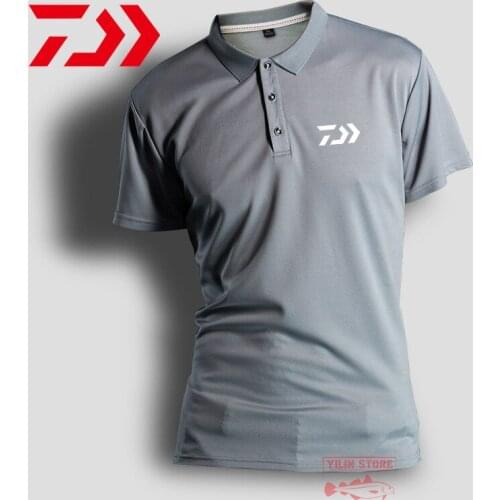Daiwa Fishing Polo Shirt Men Breathable Polo T-shirt Outdoor Sport Summer Quick Dry Short Sleeve Fishing Shirt Fishing Clothing