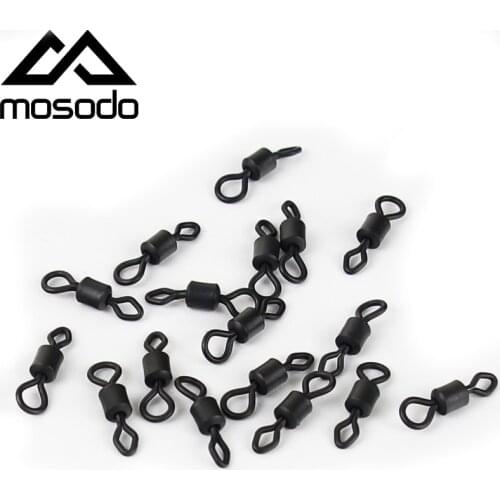 Mosodo 30Pcs Fishing Swivel Quick Change Ball Bearing Swivel Solid Ring Fishing Connector Barrel Rolling Swivel Carp Fishing