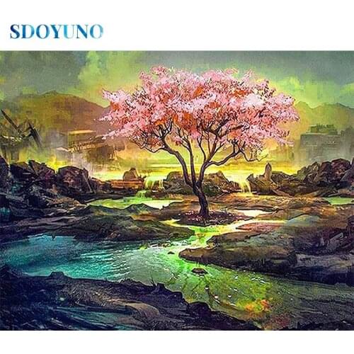 SDOYUNO DZDP2820 DIY 5D Diamond Painting Landscape Full Square Diamond Embroidery Scenery Frameless Mosaic Pattern Home Decor