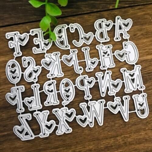 Heart Uppercase Letters Metal Cutting Dies Stencil Scrapbooking DIY Album Stamp