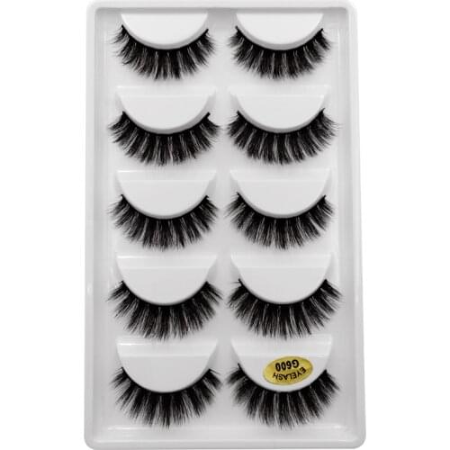 SHIDISHANGPIN false lashes mink eyelashes 5 pairs faux mink lashes mink eyelash strip cilios