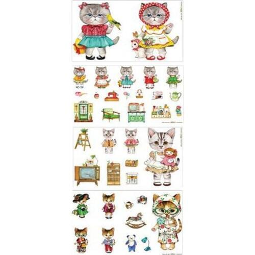 Beautiful Cat linen cotton fabric assortment 38x130cm square patchwork Zakka DIY Fabric variety fresh printed textile curtain