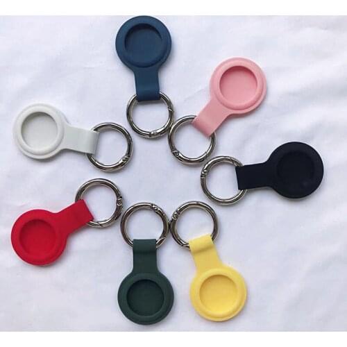 For Apple Airtags Silicone Case Protective Cover for Airtag Case Protection Sleeve Locator Tracker Anti-lost Device Keychain