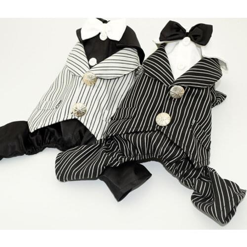 Boy Dog Suit Wedding Dress Male Dog Clothes Tuxedo Jumpsuit Overalls Pomeranian Poodle Bichon Schnauzer Pet Clothing Dropship