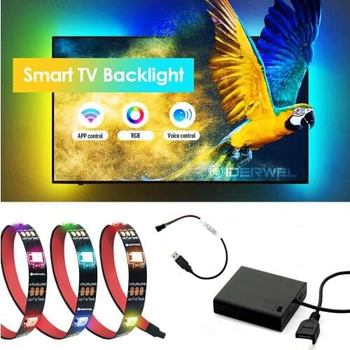 5V LED Strip Battery Operated RGB Fita WS2812B WS2812 Led Strip Individually Addressable Smart RGB Ribbon Tape 4aa Battery / USB