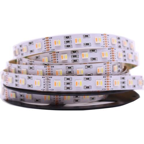 12V 24V SMD5050 RGBCCT LED Strip RGB White+Warm White, 5 Color in 1 LED Chip,60 LED/M IP20 IP65 IP67 Waterproof LED Tape