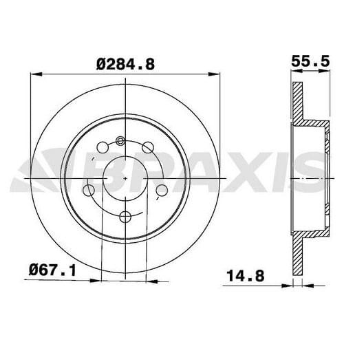 BRAKE DİSKİ REAR ML-CLASS W163 9805 1634230112 BRAXIS AE0484