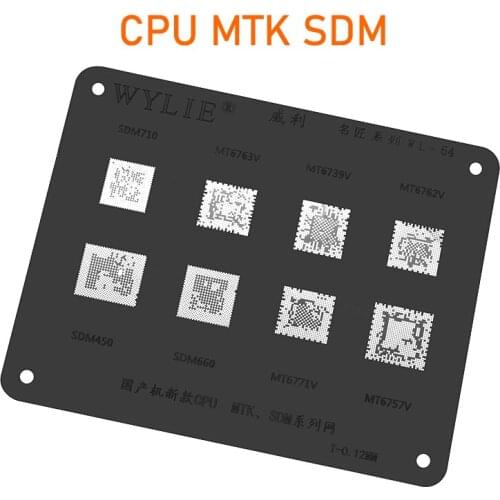 Wylie BGA Reballing Stencil For SDM710 MT6763V MT6739V MT6762V SDM450 SDM660 MT6771V MT6757V CPU MTK SDM IC Chip Steel Mesh