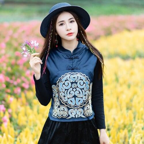Chinese Style Vintage Embroidery Women Vest Coat Hanfu Clothing China Traditional Harajuku Oriental Tang Suit Female Short Tops