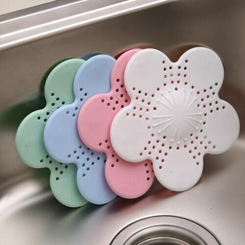 Sink Flower Pattern Sewer Suction Bathroom Hair Stopper Drains Strainer Cover Kitchen Floor Anti Block Catchers Accessory Supply