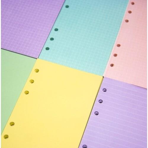 A5/A6 Colors Ruled/Plain/List/Blank Refills Inserts Filler Paper Pages For 6 Holes Binder/Journal/Dairy/Day Planner/Notebook
