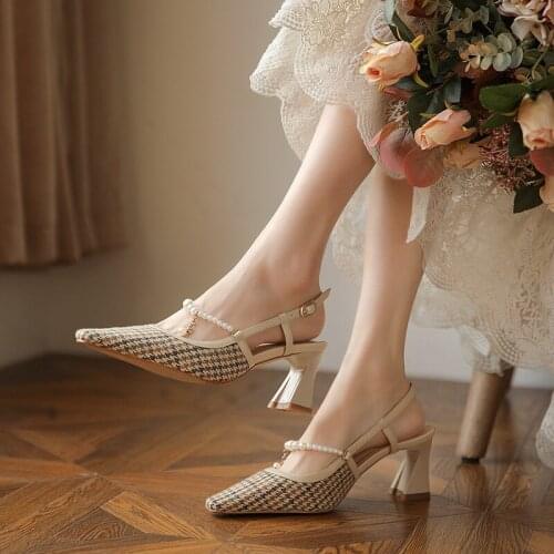 QZYERAI 2021 New Arrive Genuine Leather Women Sandals High Heels Cowhide Restoring Ancient Ways Sandals Wedding Party Pumps