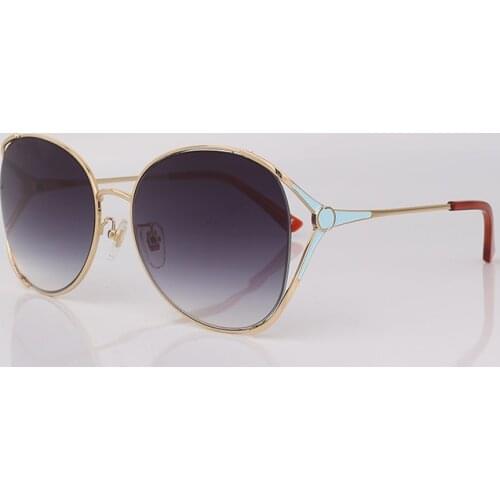 Cat eye metal frame sunglasses women fashion Gradient grey lenses