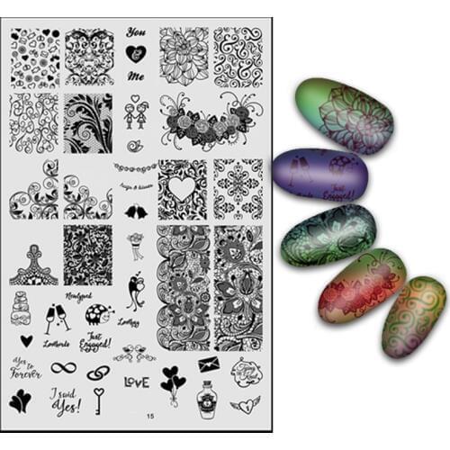 14.5x9.5cm Nail Stamping Plates 1 x Mixed Design Stainless Steel Nail Art Stamp Template Manicure Nail Tools