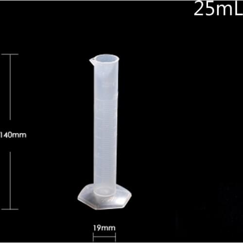 10 pieces/pack 25mL Food Grade Plastic Measuring Cylinder Thicked PP material laboratory Equipment Graduated Cylinder