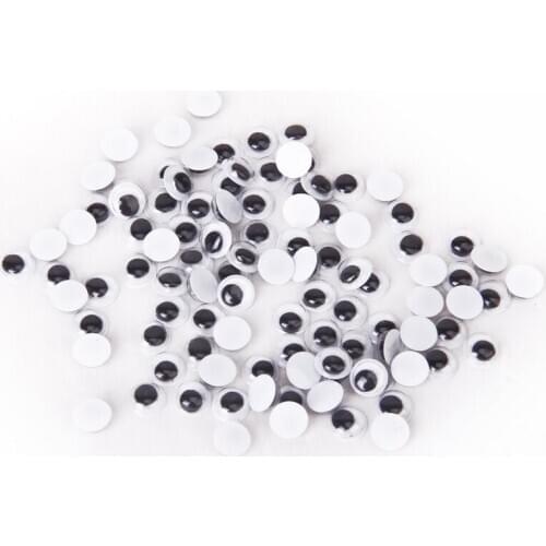 100Pcs Round Moving Movable Wiggly Wiggle Craft Eyes Glue On Sticker 10mm