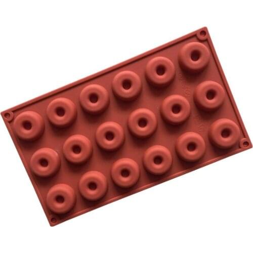 18 cavity mini donut pan non-stick silicone doughnut mould maker baking mold for small donuts, cookies, resin art SN1095