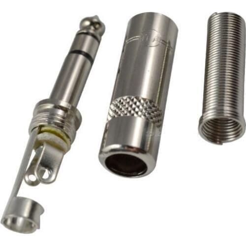 20PCS High quality metal 6.35 mm 1/4 "stereo male plug-in in audio video cable