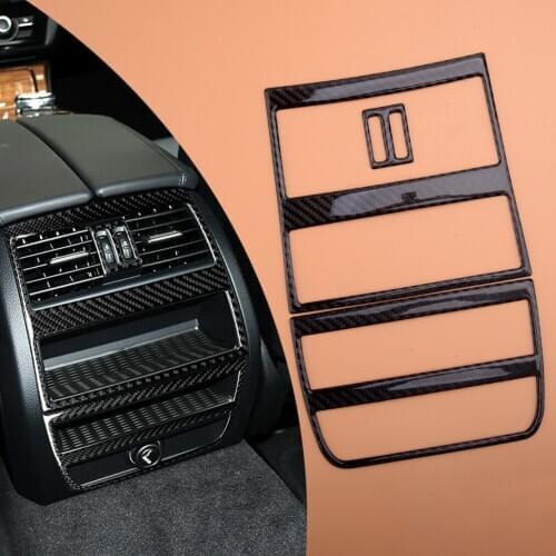3Pcs/Set Carbon Fiber Car Rear Air Vent Outlet Trim Cover Styling Fit for BMW 5 Series F10 2011 2012 2013 2014 2015 2016 2017