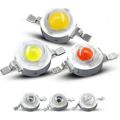 50Pcs High Power LED Chip Wholesale 1W Warm White Red Green Full Spectrum For LED Spotlight 260-350mA Lamp Light Beads Diode