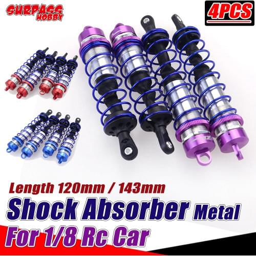 Surpass Hobby ZD 4PCS Shock Absorber 120mm 143mm Oil Filled Damper All Metal for 1/8 RC Car HSP Racing HPI Traxxas Wltoys Drift
