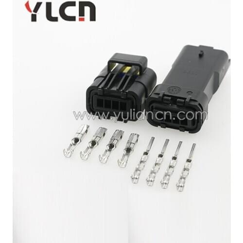 Free shipping 5 sets Kit New car Brand 4 way connector plug + socket + terminal
