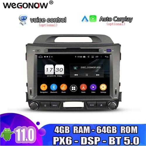 TDA7851 Android 10.0 Octa Core 4G 64G ROM Bluetooth 5.0 Wifi 4G GPS Map Navi Car DVD Player RDS Radio For kia Sportage 2010-2014