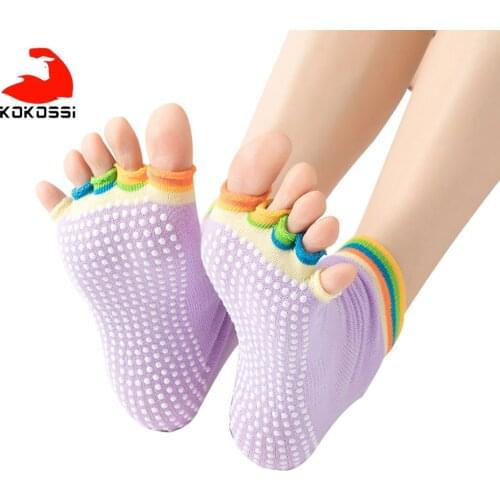 KoKossi Color Five Toe Yoga Socks Breathable Shockproof Skin-friendly Dance Socks Anti-slip PVC Harmless Anti-pilling Yoga Socks