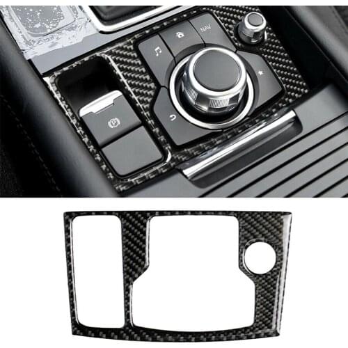 Decorative Multimedia For Mazda 3 Axela Button Interior 2017 2018 Carbon Fiber