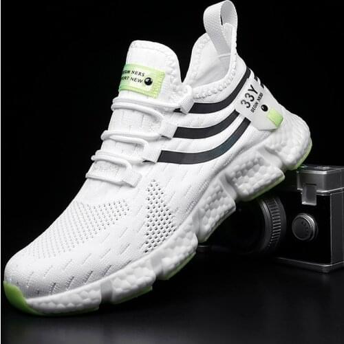 Vip Link High-Top Sock Shoes Men Casual Fashion Sneakers Breathable Flying Weaving High Street Footwear Night Reflective Shoes