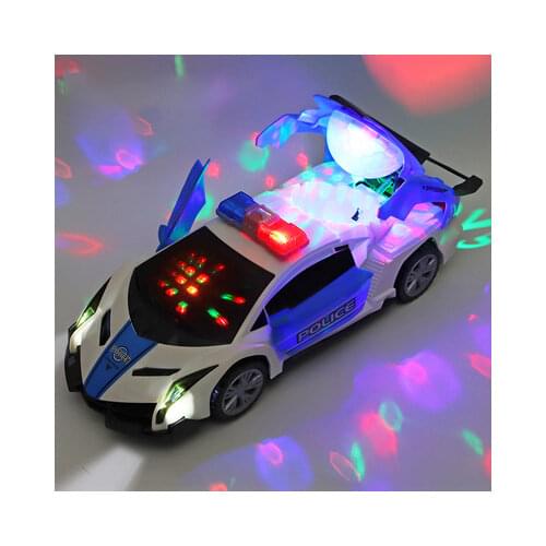 Electric dancing deformation rotating universal police car toy car boy toy child kid girl car Christmas birthday gift
