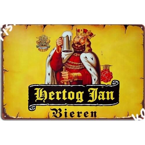 Hertog Jan Dubbel Retro Metal Plate Wall Mural Garage Club Decoration Holland Beer Metal Posters Metal Signs Netherlands