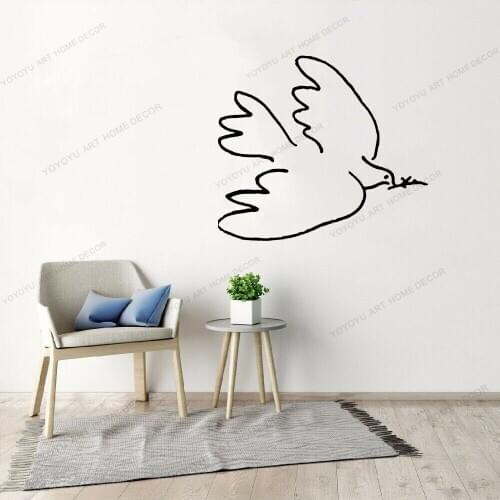 Animal Pigeons Line Draw Art Wall Sticker For Home Decor Kids Room Fashion Wall Decals Removable Murals Wallpoof CX1597