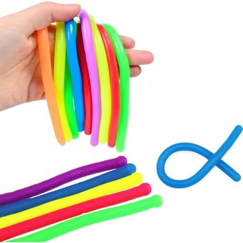 Fidget Toy Soft Rubber Sausage Noodle Elastic Rope Toys Stretch String Decompression Toy Stretchy Relief Stress Vent Adult Toys