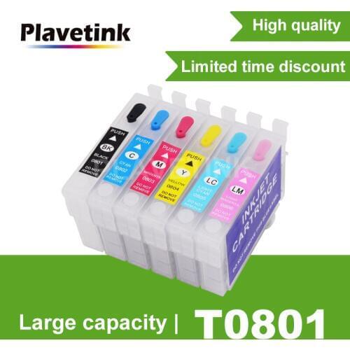 Plavetink Ink Cartridge T0801 -6 For Epson Stylus Photo P50 T59 R265 R270 R285 R290 R360 RX560 RX585 RX610 RX650 RX685 Printer