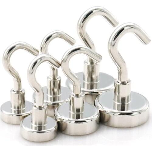 5Pcs Strong Magnetic Hooks Heavy Duty Wall Hooks Hanger Key Coat Cup Hanging Hanger for Home Kitchen Storage Organization