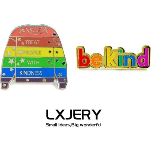 LXJERY Cartoon Enamel LGBT Sweater Pin Badge On Backpack Cute Brooch Pins For Clothes Broche For Women Girls Gift