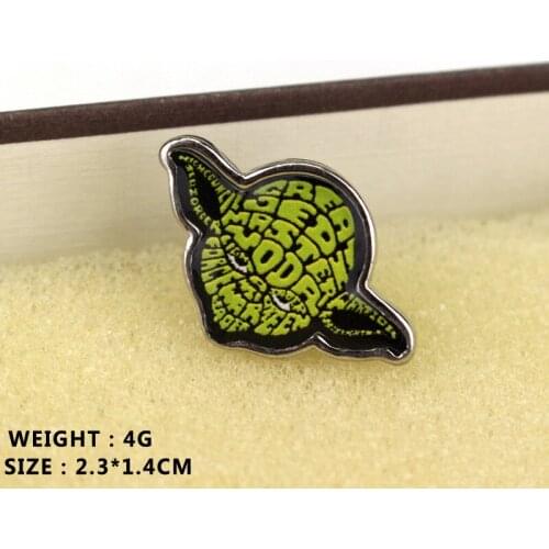 Movie Star Wars Creative Master Yoda Retro Pin Brooch Mens Womens Clothing Backpack Hat Metal Badge Accessories