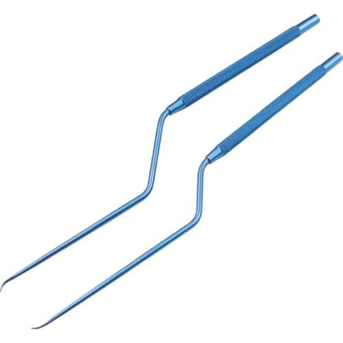 Micro Arachnoidea knife upwards downwards curved 21.5cm 18.5cm micro vessel Bayonet style blunt tip Yasargil