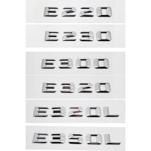Car Trunk Lid Letter Sticker For Mercedes E220 E230 E300 E320 E320L E350L Benz E Class W140 W210 Emblem Silver Car Refitting