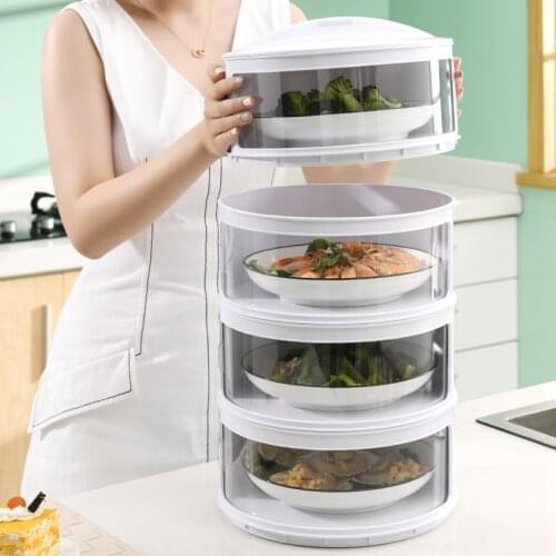 Food Stack Layer with Cover Household Dust-proof Food Cover Can Be Stacked With Multi-layer Dish Cover Food Insulation