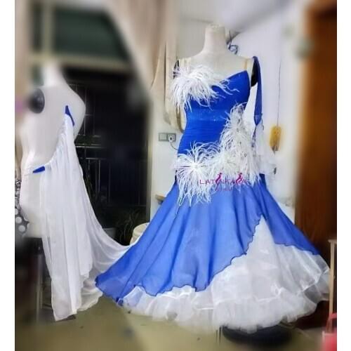 KAKA DANCE B1491,New Style!Ostrich feathers Dance Ballroom Dress,Waltz Competition Dress,Women,Ballroom Dance Dress
