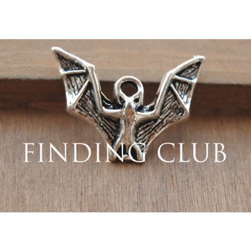 20 pcs Silver Color Bat Charm Pendants DIY Metal Jewelry A761