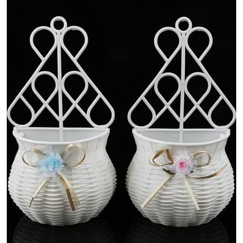 Hanging flower basket Garden Party Handmade DIY Vase Sundries Organizer Wall Hanging Artificial Rattan Home Decor Pots