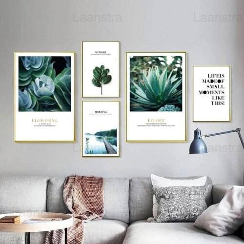 Modern Vitality Home Mural Design Green Plant Scenery Canvas Painting Wall Art Decor Painting for Living Room Bedroom Wall Decor