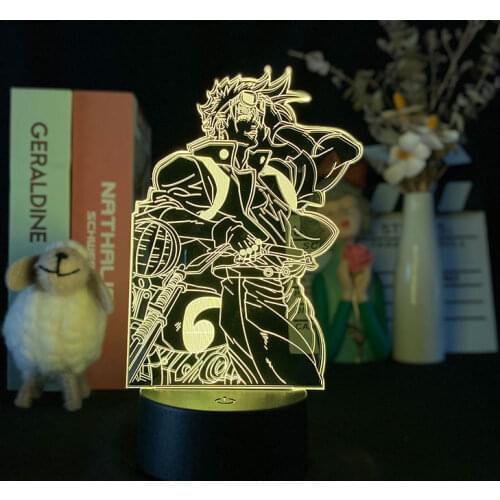 LED 3d Light JoJo Bizarre Adventure Figure Anime LED Night Light for Child Bedroom Decor Manga Jojo Joestar 3d Table Lamp Gifts