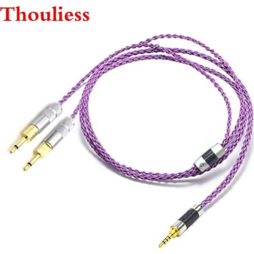 Thouliess 8Cores x19x0.08mm Silver Plated Headphone Replacement Cable Upgrade Cable for HD700 HD 700 M1060 M1060c Headphones