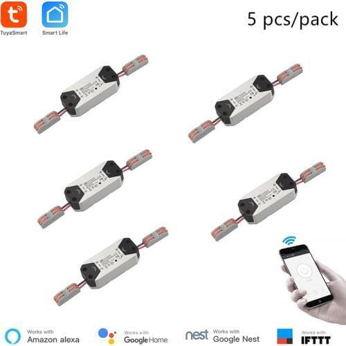 5 Pieces Tuya Smart WiFi Breaker DIY WiFi Switch Alexa Compatible Timer Remote Wireless Control Voice Control Google Home