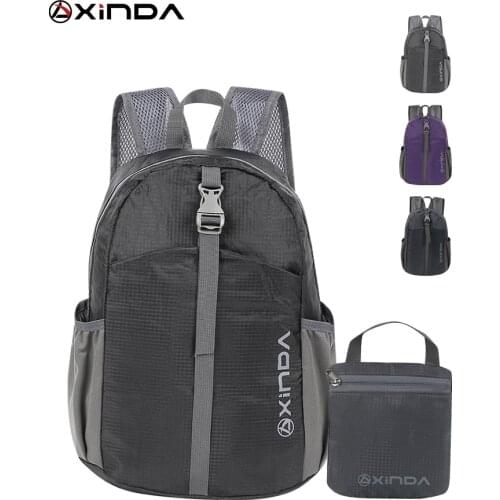 Xinda Outdoor Backpack Foldable Urban Leisure Bag Hiking Travel Mountain Camping School Student Man and Woman Storage Bag